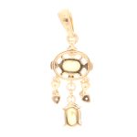 9Carat Yellow Gold Peridot & Diamond Pendant (10.5x21.5mm) - Image 4