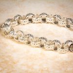 New! Sterling Silver 8.75" Love Heart Patterned Belcher Bracelet (10.5mm Wide) - Image 2