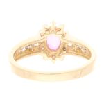 14Carat Yellow Gold 0.60tcw Pink Sapphire & Diamond Cluster Ring (Size N) 8x10mm - Image 5