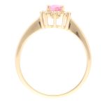 14Carat Yellow Gold 0.60tcw Pink Sapphire & Diamond Cluster Ring (Size N) 8x10mm - Image 4