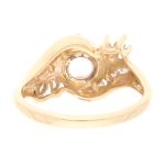 14Carat Yellow Gold 1.40tcw White Sapphire Solitaire w/ Diamond Accents Ring (Size N) 6.5mm Head - Image 5