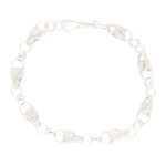 New! Sterling Silver 7.75" Fancy Tulip Bracelet (7.5mm Wide)