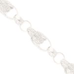 New! Sterling Silver 7.75" Fancy Tulip Bracelet (7.5mm Wide) - Image 3