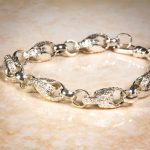 New! Sterling Silver 7.75" Fancy Tulip Bracelet (7.5mm Wide) - Image 2