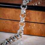 New! Sterling Silver 9.25" Simulated Diamond Belcher Bracelet (9.5mm Wide) - Image 2