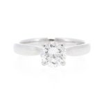 950 Platinum 1.00ct Diamond Solitaire Ring (Size L 1/2) 6.5mm Head