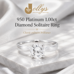 950 Platinum 1.00ct Diamond Solitaire Ring (Size L 1/2) 6.5mm Head - Image 2