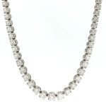 18Carat White Gold 16.5" 10.08ct Diamond Graduated Tennis Necklace (2.5-4.5mm Wide)