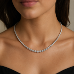 18Carat White Gold 16.5" 10.08ct Diamond Graduated Tennis Necklace (2.5-4.5mm Wide) - Image 6