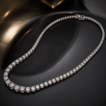 18Carat White Gold 16.5" 10.08ct Diamond Graduated Tennis Necklace (2.5-4.5mm Wide) - Image 8