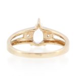 9Carat Yellow Gold Aquamarine Solitaire w/ Diamond Accents Ring (Size N) 5.5x9mm Head - Image 5