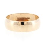 9Carat Yellow Gold D-Shape Wedding Band (Size V 1/2) 7mm Wide