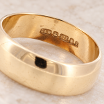 9Carat Yellow Gold D-Shape Wedding Band (Size V 1/2) 7mm Wide - Image 4