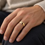 9Carat Yellow Gold D-Shape Wedding Band (Size V 1/2) 7mm Wide - Image 7