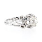 Antique 18Carat White Gold 1.00ct Old Cut Diamond Solitaire Ring (Size L) 6.5x6mm Head - Image 4