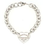 Tiffany & Co. Sterling Silver 6.75" Heart Belcher Bracelet (8.5mm Wide & 21x19.5mm)