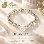 Tiffany & Co. Sterling Silver 6.75" Heart Belcher Bracelet (8.5mm Wide & 21x19.5mm) - Image 2