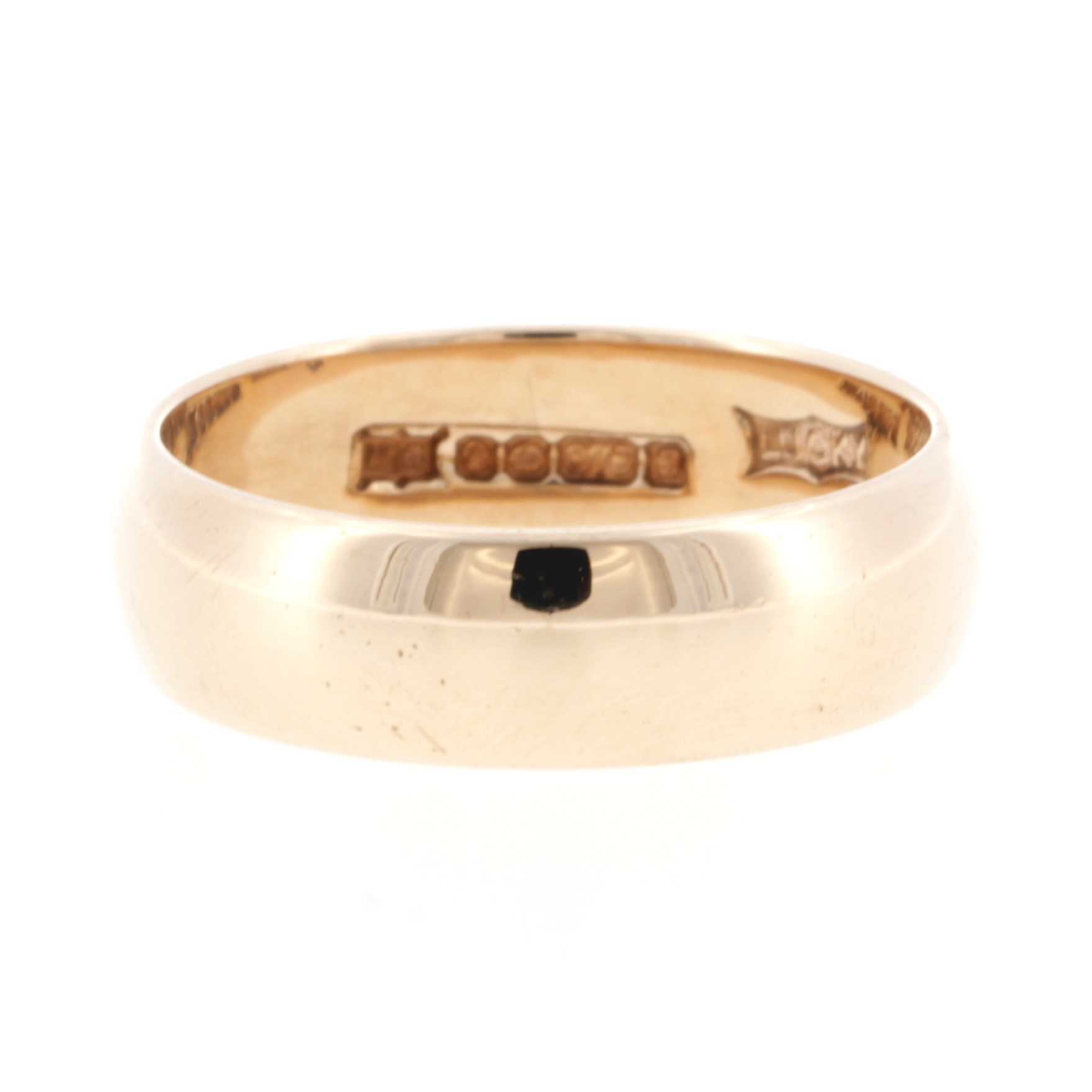 Vintage 9Carat Yellow Gold D-Shape Wedding Band (Size J 12) 5mm Wide (1) Vintage 9Carat Yellow Gold D-Shape Wedding Band (Size J 1/2) 5mm Wide - Image 1