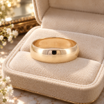 Vintage 9Carat Yellow Gold D-Shape Wedding Band (Size J 1/2) 5mm Wide - Image 5