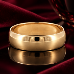 Vintage 9Carat Yellow Gold D-Shape Wedding Band (Size J 1/2) 5mm Wide - Image 6